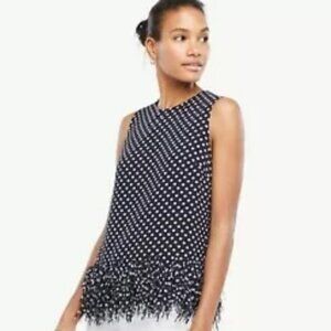 Ann Taylor | Polka Dot Fringe Top